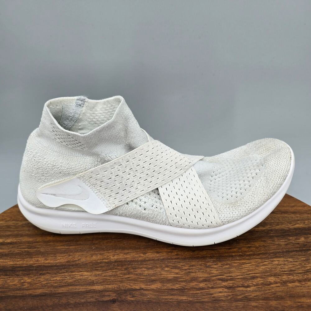 Nike Free RN Motion Shoes Womens 8 White Slip On Strap Athletic Running Sneakers